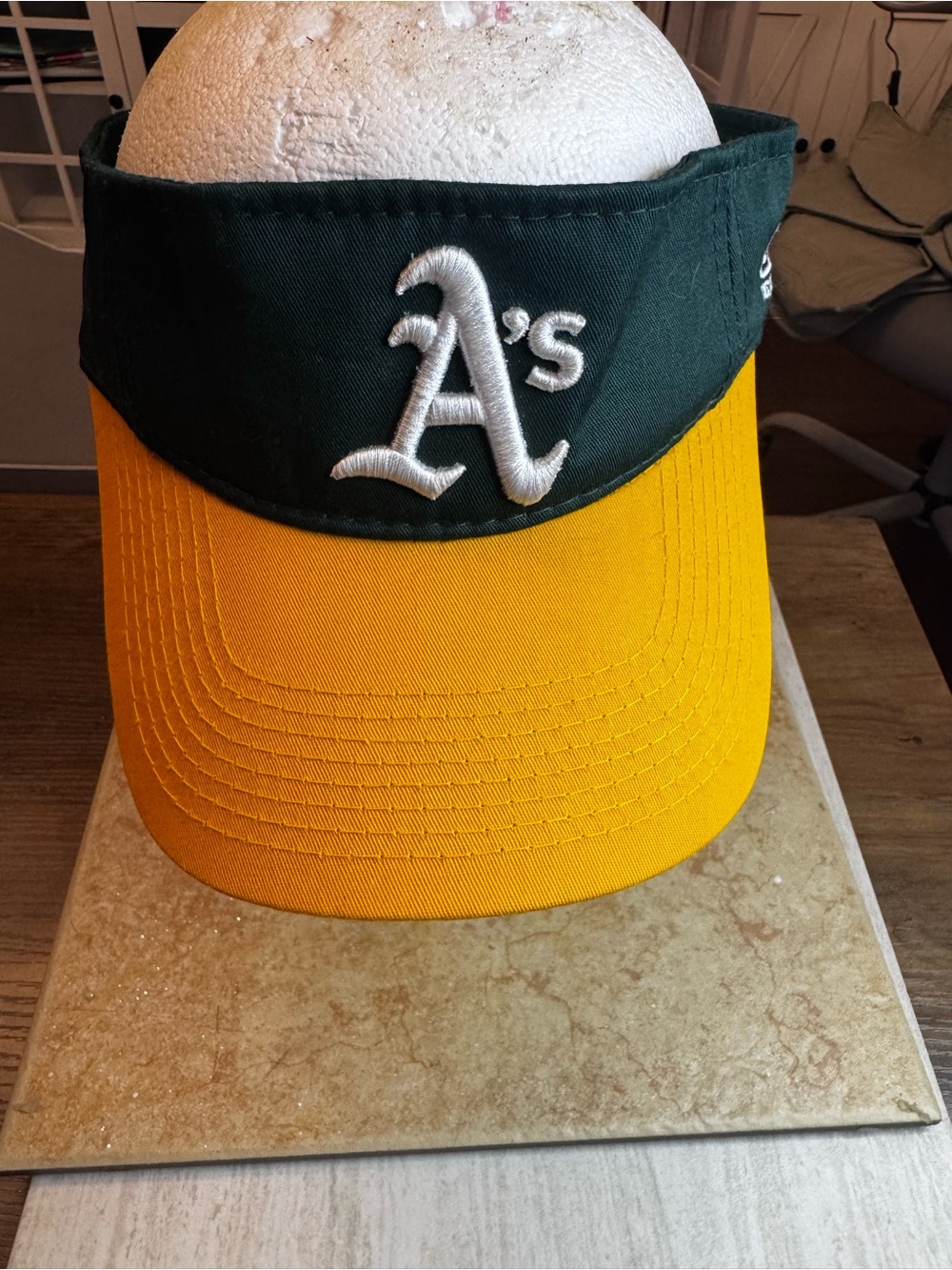 Oakland A's Green and Yellow Visor Hat